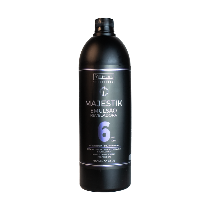 Oxidante 1,8% 6 Volumes Profissional Majestik OX Emulsão Reveladora 900ml - Esfumado, Estabilizada, Matização.